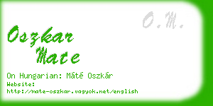 oszkar mate business card