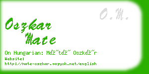 oszkar mate business card